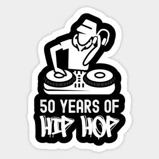 50 Years Hip Hop DJ Turntable 50th Anniversary Sticker